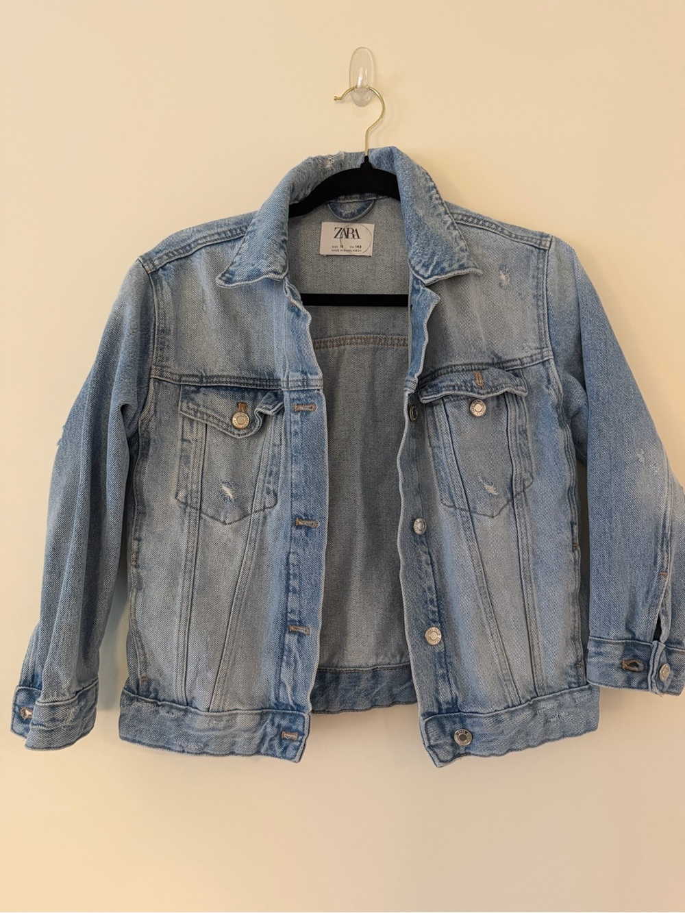 Zara Kids Washed Light Blue Denim Jacket